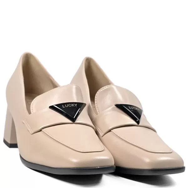Дамски елегантни обувки Eliza в бежово със среден ток 21690-4
