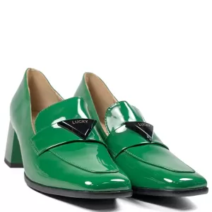 Дамски елегантни обувки Eliza в зелено със среден ...