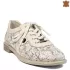 Дамски ниски обувки от цветна бежова кожа с перфорация 21722-3