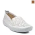 Бели дамски пролетно летни обувки с шито равно ходило 21738-1