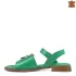 Дамски ниски сандали от естествена кожа в зелен цвят 21353-5