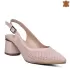 Бледо розови елегантни дамски сандали с ток 21356-1