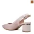 Бледо розови елегантни дамски сандали с ток 21356-1