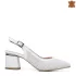 Бели елегантни дамски сандали с ток 21356-4