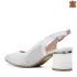 Бели елегантни дамски сандали с ток 21356-4