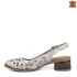 Дамски сандали от ефектна естествена кожа в бял цвят 21607-5