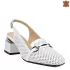 Бели елегантни дамски сандали с отворена пета 21612-2