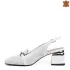 Бели елегантни дамски сандали с отворена пета 21612-2