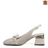 Бежови елегантни дамски сандали с отворена пета 21612-3