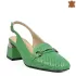 Зелени елегантни дамски сандали с отворена пета 21612-4