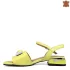 Жълти дамски елегантни сандали с удобен нисък ток 21613-2