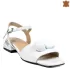 Бели дамски елегантни сандали с удобен нисък ток 21613-3