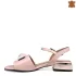 Бледо розови дамски елегантни сандали с удобен нисък ток 21613-4