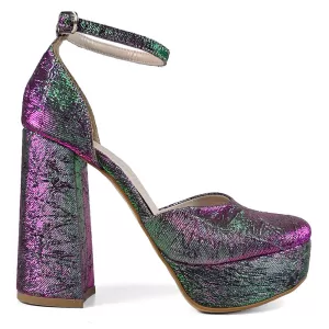 Дамски официални сандали хамелеон в преливащи цвет...