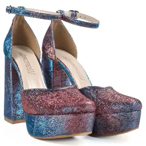 Дамски елегантни сандали хамелеон в преливащи цветове 21633-2