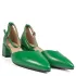Дамски зелени сандали със затворени пръсти и пета ...