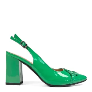 Лачени дамски елегантни сандали Eliza в зелено 216...