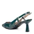 Дамски сандали Eliza в петролен цвят с ефектен ток 21692-2
