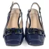 Дамски елегантни сандали Eliza в синьо с ефектен ток 21692-3
