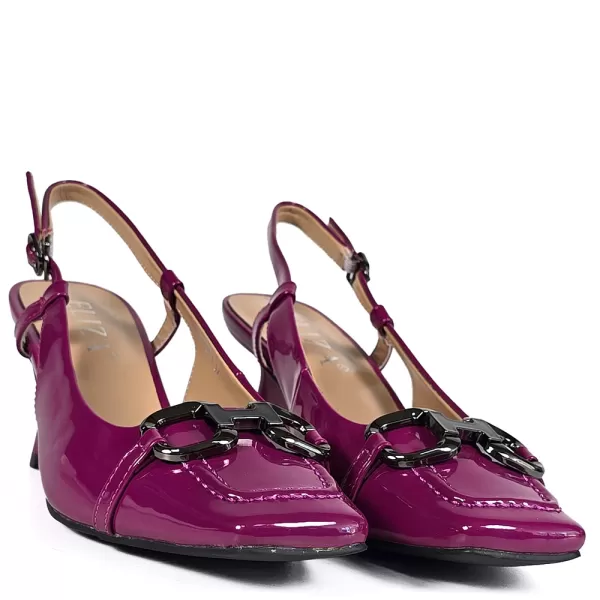 Дамски сандали Eliza в цвят Fushia с ефектен ток 21692-4