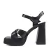 Дамски сандали Eliza в черен цвят на ток с платформа 21706-1