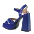 Дамски сандали Eliza в син цвят на ток с платформа 21706-3