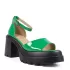 Лачени дамски сандали Eliza в зелен цвят на висок ток 21708-1