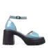Лачени дамски сандали Eliza в светло син цвят с висок ток 21708-3