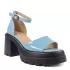 Лачени дамски сандали Eliza в светло син цвят с висок ток 21708-3