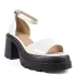 Лачени дамски сандали Eliza в бял цвят на висок ток 21708-4