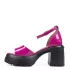 Лачени дамски сандали Eliza в цвят фуксия на висок ток 21708-5