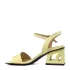 Дамски сандали Eliza в жълт цвят с ефектен ток 21710-5