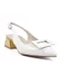Елегантни дамски лачени сандали в бяло на ток 21720-2