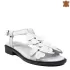 Ниски дамски кожени сандали в бял цвят 21734-1