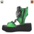 Модерни дамски български сандали в зелен цвят 21745-1