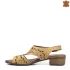 Дамски ежедневни сандали от естествена кожа в жълто 21803-1