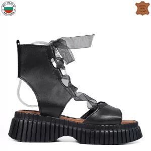 Ефектни български дамски сандали в черен цвят 2181...