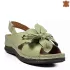 Дамски сандали с голямо цвете на платформа в цвят авокадо 23993-5