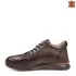 Кожени мъжки зимни обувки в кафяв цвят 12585-2