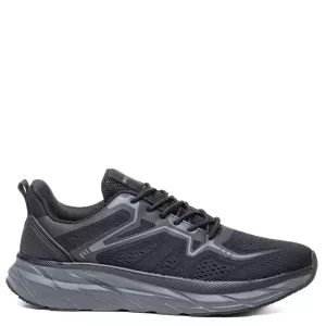 Леки мъжки маратонки от текстил в черен цвят с връзки 35197-1
