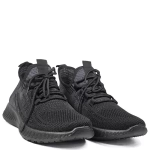 Леки мъжки маратонки тип чорап в черен цвят 35199-1