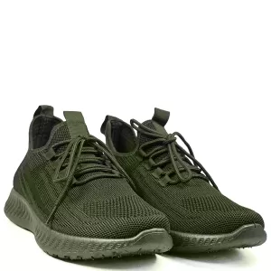 Леки мъжки маратонки тип чорап във войнишко зелено 35199-2