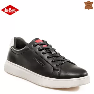 Черни мъжки кожени кецове Lee Cooper LC 702-10 Bla...