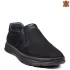 Мъжки обувки от естествен набук в черно с ластик 13287-1