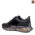 Черни кожени мъжки спортни обувки с връзки 13290-1