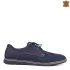 Сини мъжки елегантни обувки от набук с перфорация 13296-2