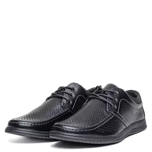 Ежедневни мъжки обувки с перфорация в черен цвят 13299-1