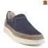 Мъжки пролетни обувки без връзки от набук в синьо и кум 13304-1
