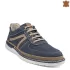 Мъжки обувки от набук с перфорация в синьо и кум 13305-1