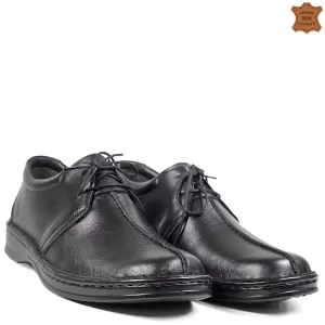 Мъжки ежедневни обувки от естествена кожа в черен ...